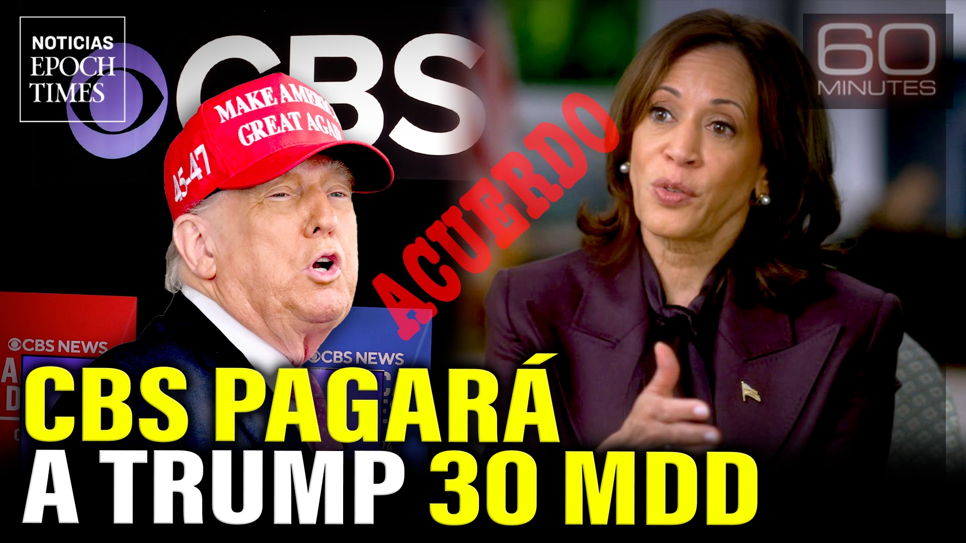 Imagen de CBS pagará a Trump $30 millones por una entrevista de “60 minutes” a Harris | NET