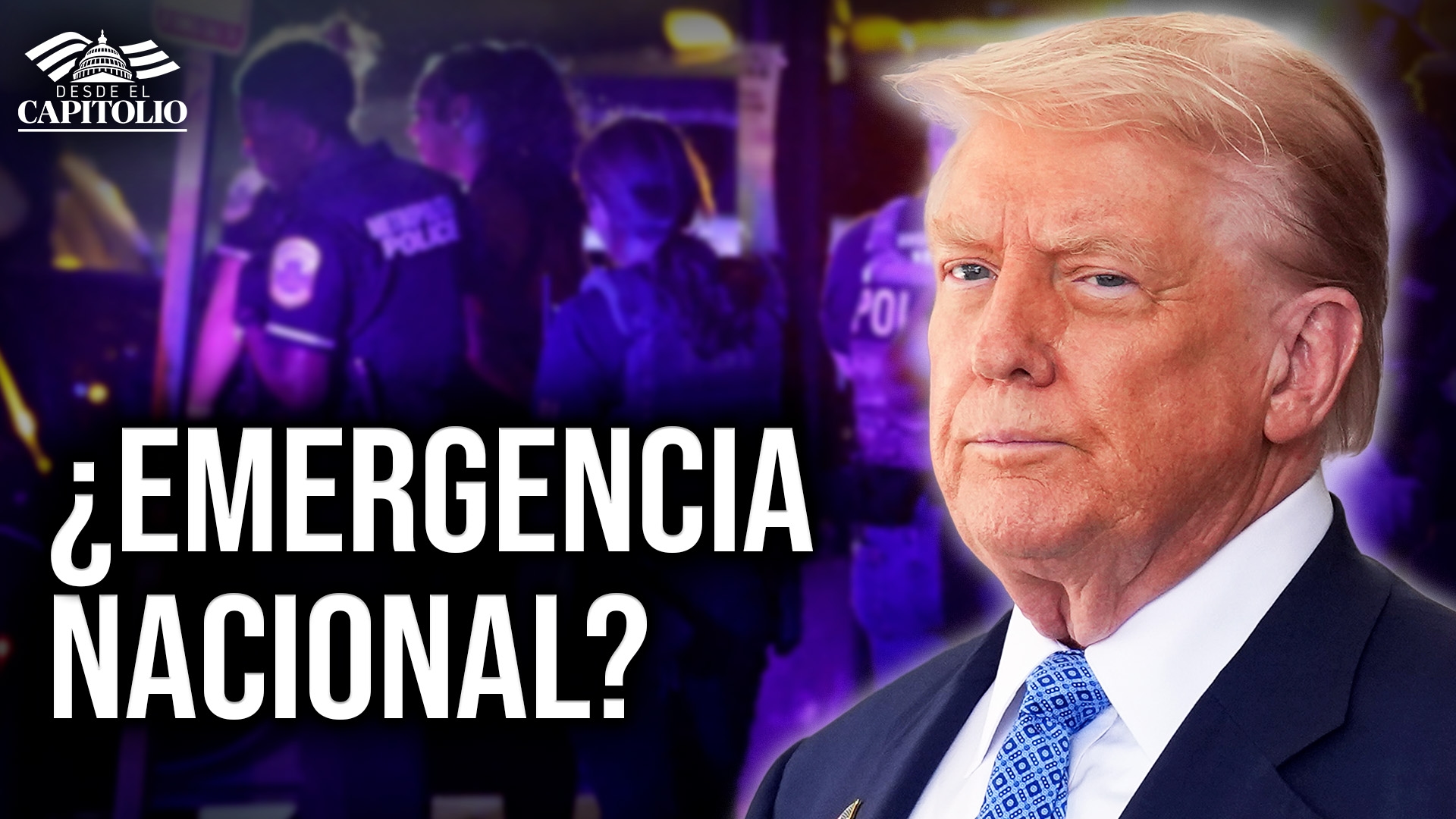 Imagen de Trump podría tomar el control total de DC: Más de 100 arrestos en la capital