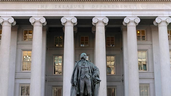 El edificio del Departamento del Tesoro de EE. UU. en Washington el 18 de noviembre de 2024. (Jose Luis Magaña/AP Photo)