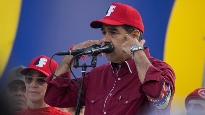 El líder chavista Nicolás Maduro habla durante un homenaje a Hugo Chávez en Caracas (Venezuela). Imagen de archivo. EFE/ Rayner Peña R

