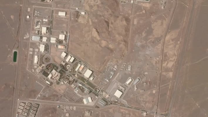 Instalación nuclear de Natanz, Irán, en una foto de satélite, el 7 de abril de 2021. (Planet Labs Inc. vía AP)