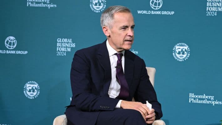 Mark Carney, enviado especial de la ONU para la acción climática y las finanzas, habla en el Foro Empresarial Global de Bloomberg el 24 de septiembre de 2024 en la ciudad de Nueva York. (Foto de Bryan Bedder/Getty Images para Bloomberg Philanthropies)