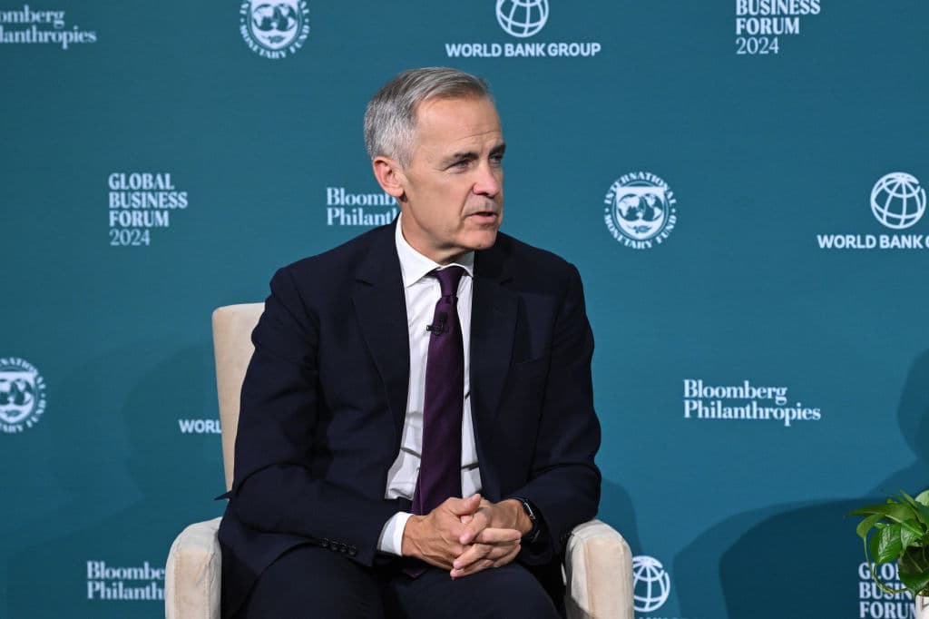 Mark Carney, enviado especial de la ONU para la acción climática y las finanzas habla en el Foro Empresarial Global de Bloomberg el 24 de septiembre de 2024 en la ciudad de Nueva York. (Foto de Bryan Bedder/Getty Images para Bloomberg Philanthropies)
