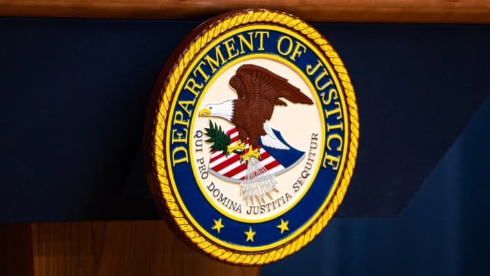 El Departamento de Justicia en Washington, el 12 de febrero de 2025. (Madalina Vasiliu/The Epoch Times)
