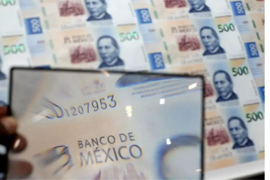 Un empleado verifica la calidad de billetes de 500 pesos mexicanos en la imprenta del Banco de México, en El Salto, Jalisco, México, el 24 de enero de 2019. (ULISES RUIZ/AFP vía Getty Images)
