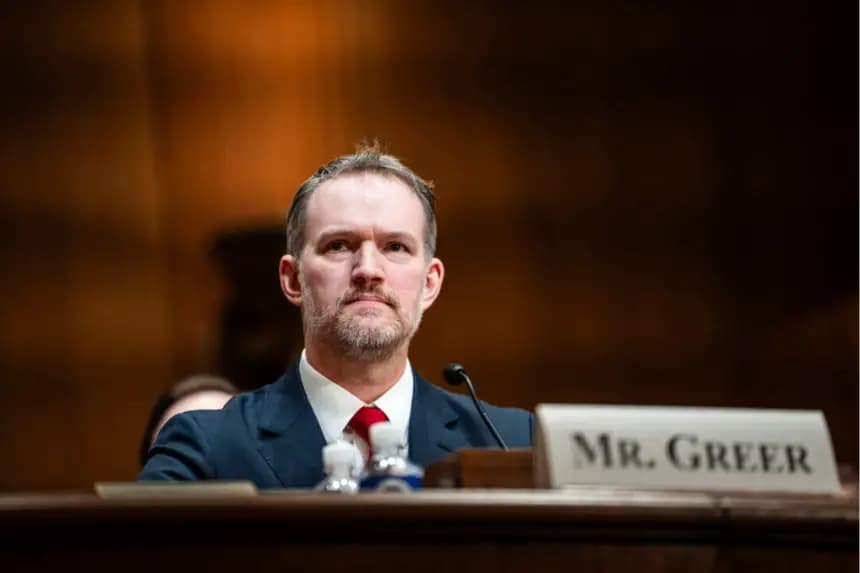 El entonces candidato a representante comercial de Estados Unidos, Jamieson Greer, se presentó a la prueba ante el Comité de Finanzas del Senado en el Capitolio de Washington el 6 de febrero de 2025. (Madalina Vasiliu/The Epoch Times)