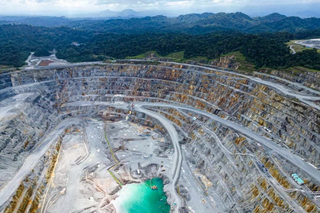 Vista aérea de la mina de cobre canadiense First Quantum Panamá en Donoso, Panamá, el 21 de marzo de 2025. (Martin Bernetti/AFP a través de Getty Images)