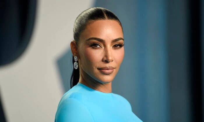 Kim Kardashian en la fiesta de los Oscar de Vanity Fair en Beverly Hills, California, el 27 de marzo de 2022. (Evan Agostini/Invision/AP)