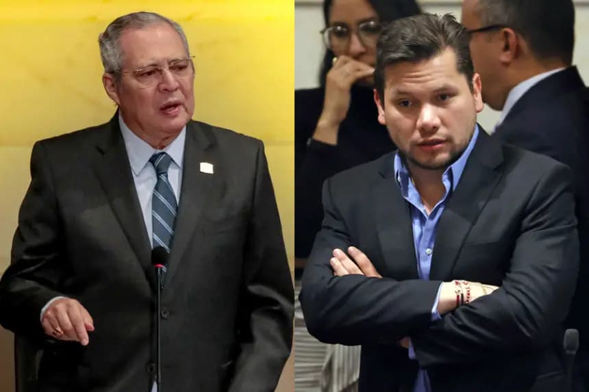 Combo de fotografías donde aparecen Iván Name (i), expresidente del Senado de Colombia, y Andrés Calle (d), expresidente de la Cámara de Representantes. EFE/ Carlos Ortega / Mauricio Dueñas Castañeda