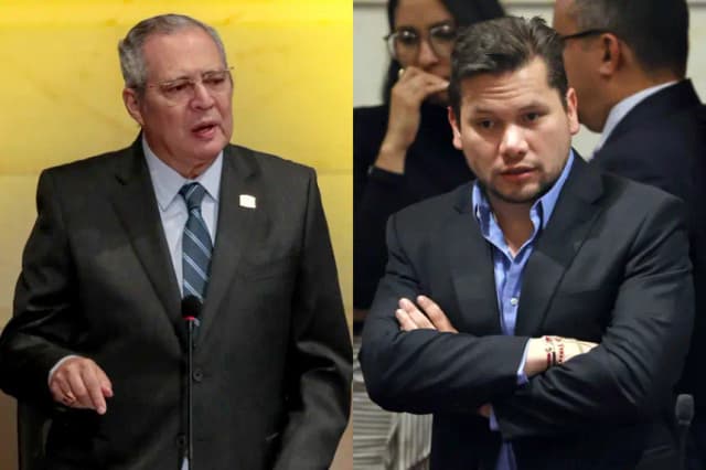 Combo de fotografías donde aparecen Iván Name (i), expresidente del Senado de Colombia, y Andrés Calle (d), expresidente de la Cámara de Representantes. EFE/ Carlos Ortega / Mauricio Dueñas Castañeda