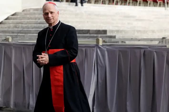 El cardenal Robert Francis Prevost asiste al funeral del papa Francisco en la Plaza de San Pedro del Vaticano, el 26 de abril de 2025. (Franco Origlia/Getty Images)