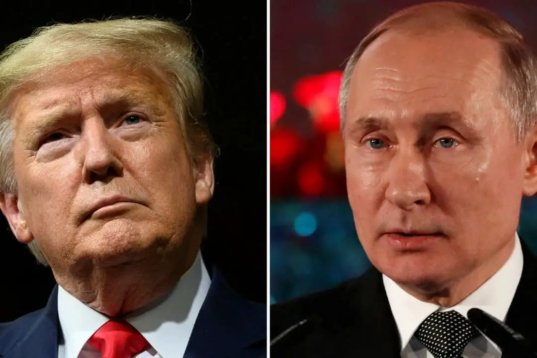 (Izquierda) El presidente de Estados Unidos, Donald Trump, en Phoenix el 19 de febrero de 2020; (derecha) el presidente ruso, Vladimir Putin, en Jerusalén el 23 de enero de 2020. (Jim Watson, Emmanuel Dunand/AFP a través de Getty Images)