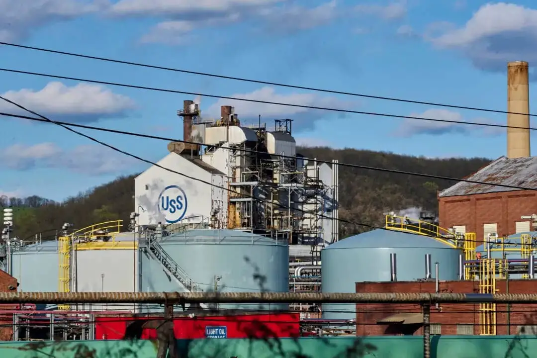 La planta de U.S. Steel Clairton en Clairton, Pensilvania, el 8 de abril de 2024. (Dominic Gwinn/Middle East Images vía AFP vía Getty Images)
