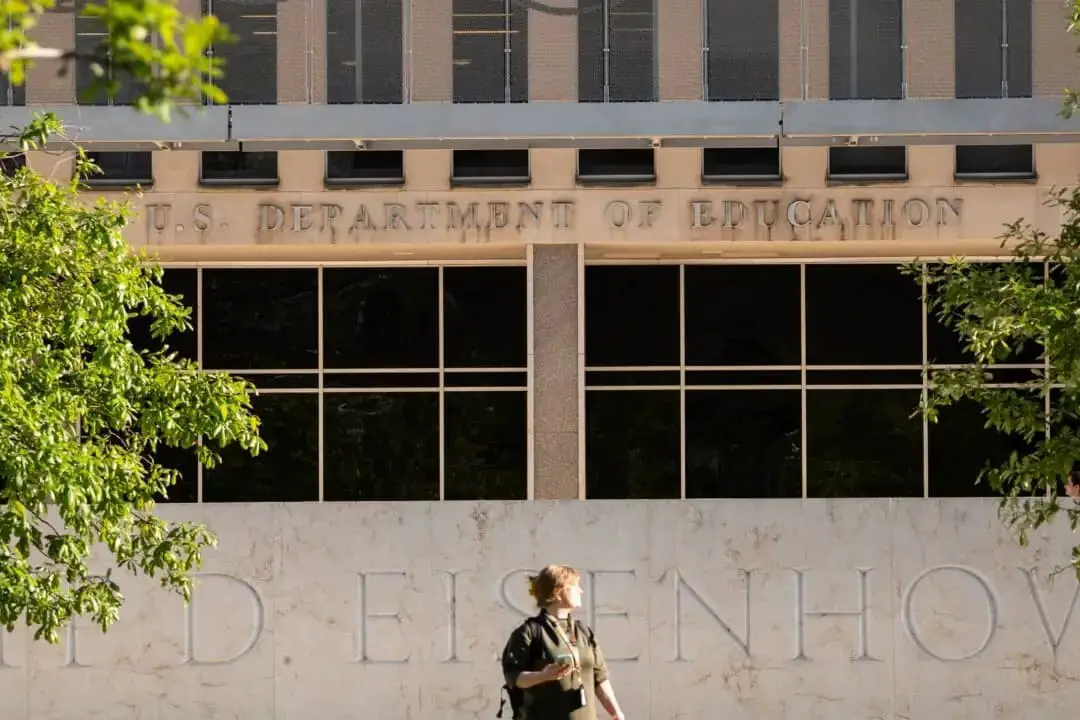 El Departamento de Educación en Washington el 28 de abril de 2025. (Madalina Vasiliu/The Epoch Times)