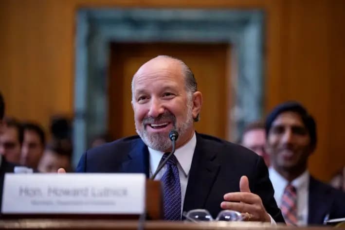 El secretario de Comercio de Estados Unidos, Howard Lutnick, habla durante una audiencia del Comité de Asignaciones del Senado, el 4 de junio de 2025. (Andrew Harnik/Getty Images)