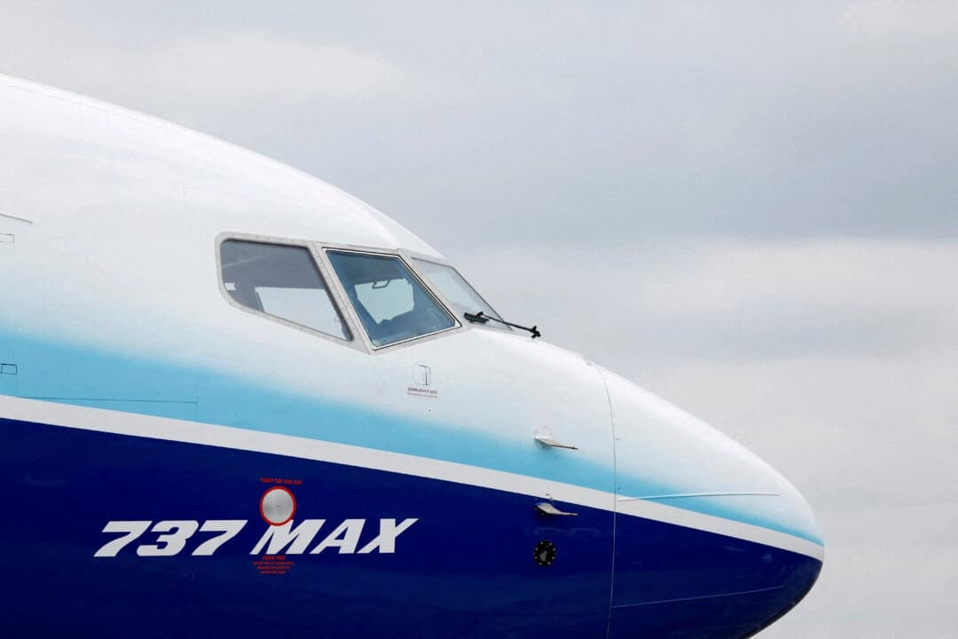 El avión Boeing 737 MAX en el Salón Aeronáutico Internacional de Farnborough, en Farnborough, Inglaterra, el 20 de julio de 2022. (Peter Cziborra/Reuters)