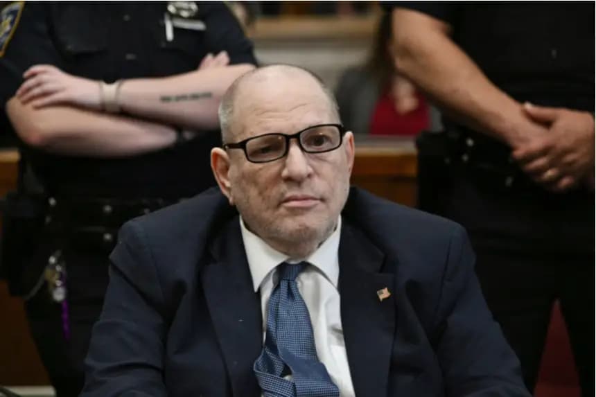 Harvey Weinstein comparece ante la Corte Suprema de Manhattan en el segundo día de selección del jurado en su nuevo juicio por agresión sexual en Nueva York, el 16 de abril de 2025. (Curtis Means/Pool Photo vía AP)