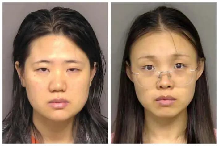 (Izquierda) La científica china Yunqing Jian. (Derecha) La científica china Chengxuan Han. (Oficina del Sheriff del Condado de Sanilac vía AP)