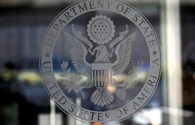 El sello del Departamento de Estado en Washington, el 26 de enero de 2017. (Joshua Roberts/Reuters)