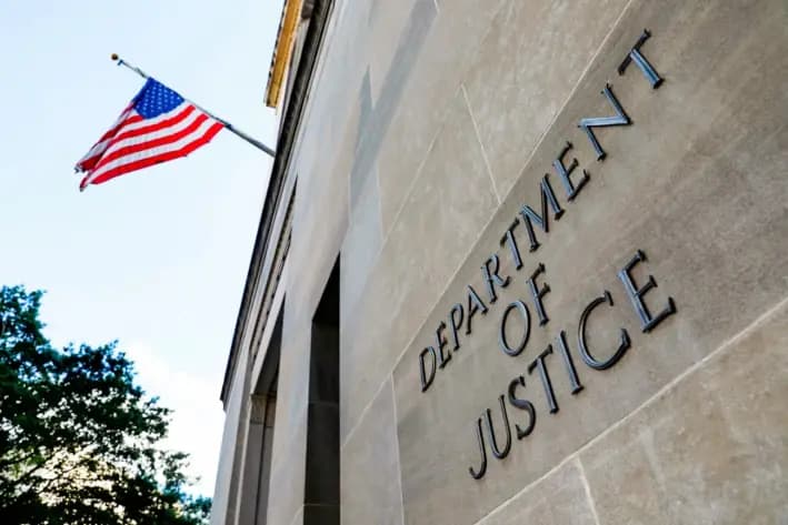 La sede del Departamento de Justicia de Estados Unidos, en Washington, el 29 de agosto de 2020. (Andrew Kelly/Reuters)