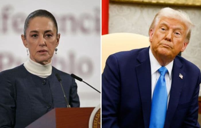 Imagen de archivo de Claudia Sheinbaum (izq.) y Donald Trump (dcha.). (YURI CORTEZ/AFP vía Getty Images | Chip Somodevilla/Getty Images)