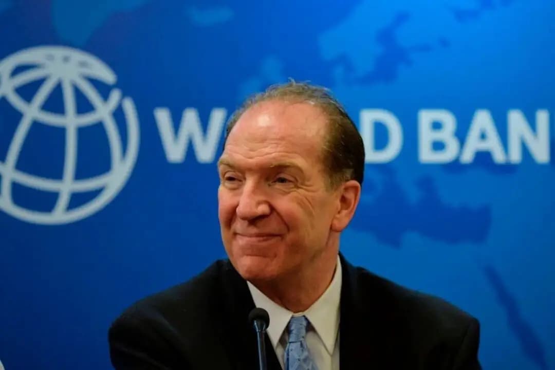El presidente del Banco Mundial, David Malpass, durante una rueda de prensa en la sede del Banco Mundial en Nueva Delhi, India, el 26 de octubre de 2019. (Sajjad Hussain/AFP vía Getty Images)