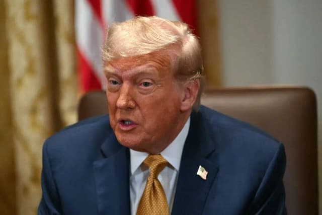 El presidente Donald Trump habla durante una reunión del gabinete en la Casa Blanca el 8 de julio de 2025. (Andrew Caballero-Reynolds /AFP a través de Getty Images)