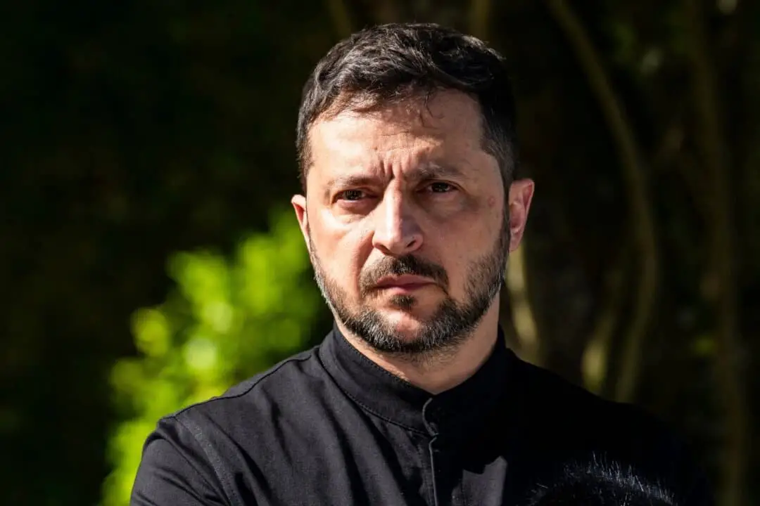 El presidente ucraniano Volodímir Zelenski en el castillo de Marselisborg, en Aarhus (Dinamarca), el 3 de julio de 2025. (Martin Sylvest Andersen/Getty Images)