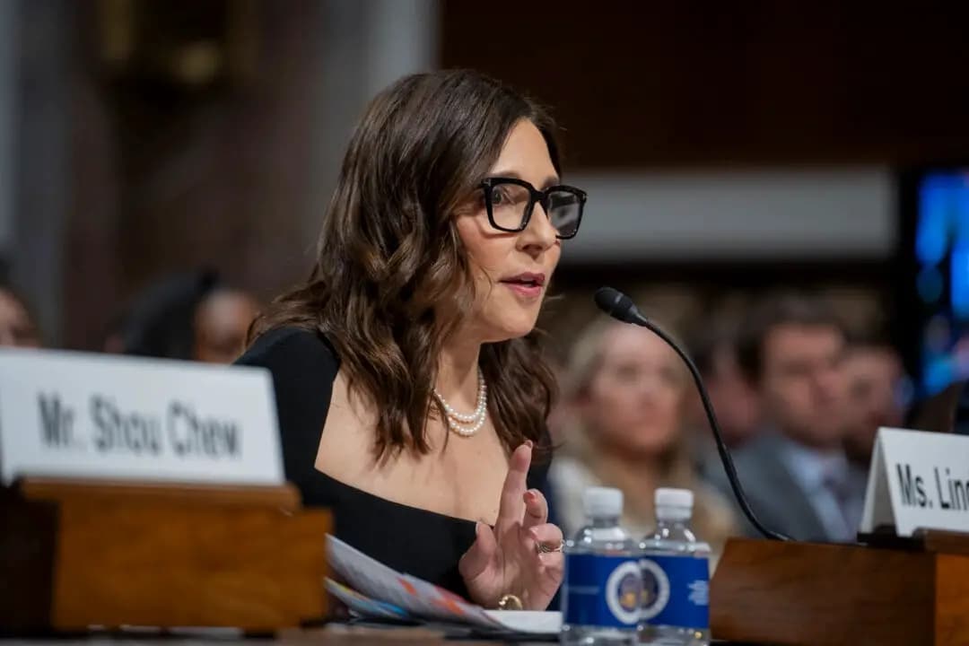 La directora ejecutiva de X, Linda Yaccarino, testifica ante el Comité Judicial del Senado en Washington el 31 de enero de 2024. (Madalina Vasiliu/The Epoch Times)