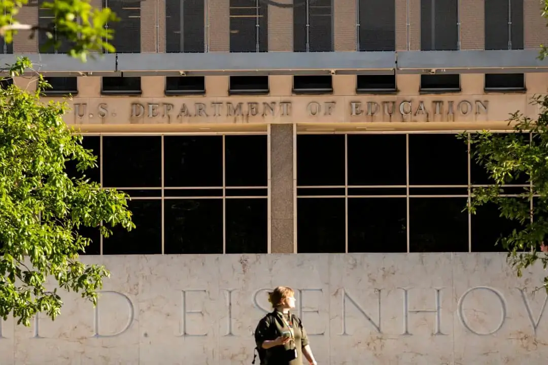 El Departamento de Educación en Washington el 28 de abril de 2025. (Madalina Vasiliu/The Epoch Times)