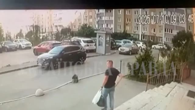 Las imágenes muestran a un agente del Servicio de Seguridad de Ucrania (SBU) justo antes de ser abatido en Kiev el 10 de julio de 2025. (Ukrainska Pravda/vía Reuters)
