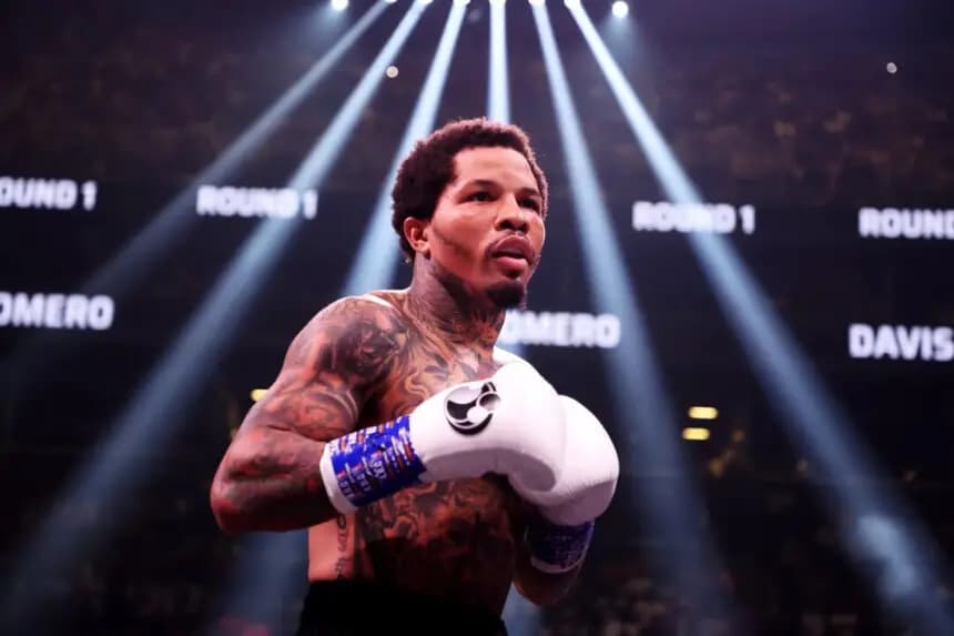 Gervonta Davis en acción contra Rolando Romero durante su combate por el título mundial de peso ligero de la WBA en el Barclays Center de Brooklyn, Nueva York, el 28 de mayo de 2022. Al Bello/Getty Images