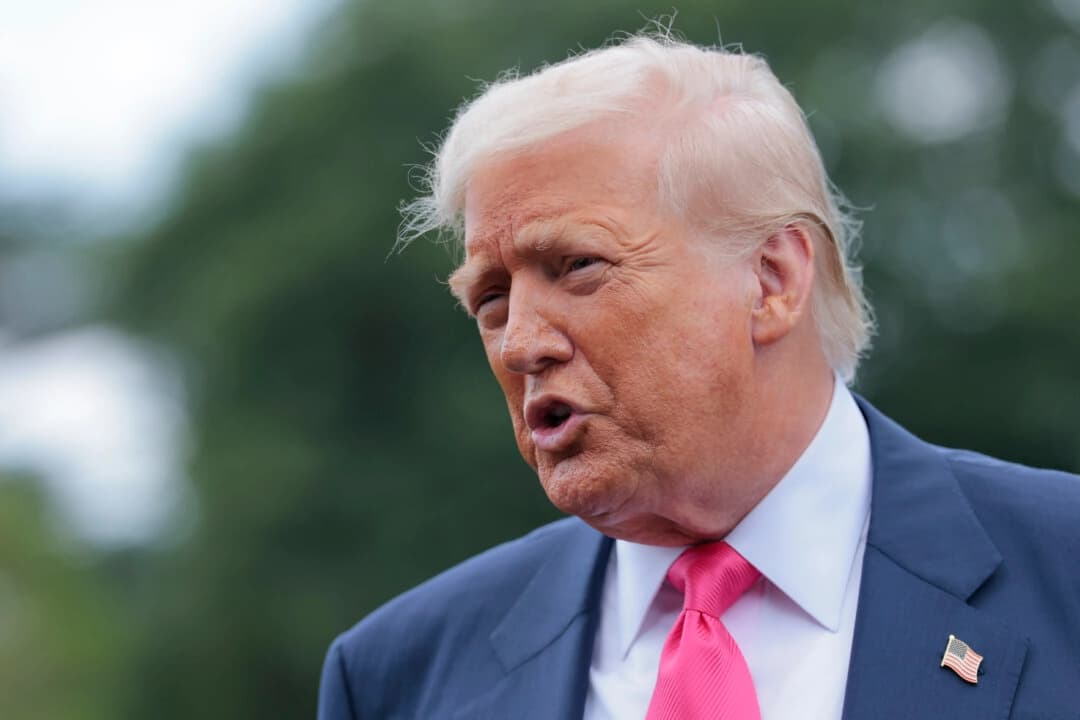 El presidente Donald Trump en Washington el 15 de julio de 2025. (Anna Moneymaker/Getty Images)