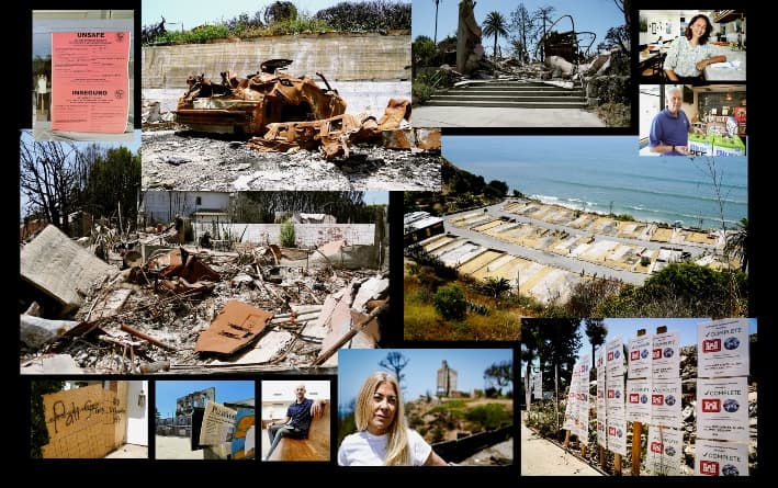 Más de seis meses después de que el incendio de Palisades devastara la pintoresca comunidad costera de Pacific Palisades, residentes y dueños de negocios luchan por reconstruir sus propiedades. El incendio destruyó 6662 estructuras, dañó otras 890 y cobró la vida de 12 personas, según CAL FIRE. (Allan Stein, John Fredricks/The Epoch Times)