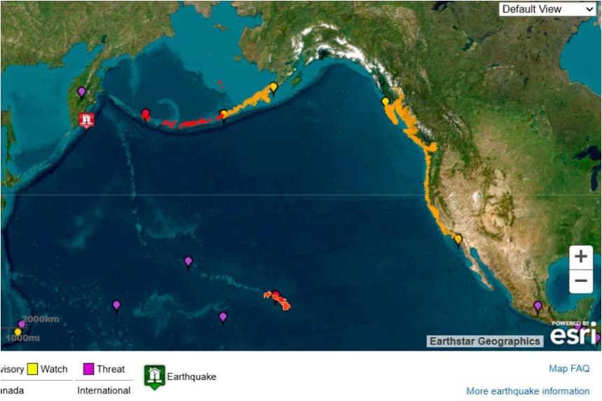México emite alerta de tsunami en costas del Pacífico por sismo de magnitud 8.8 en Rusia