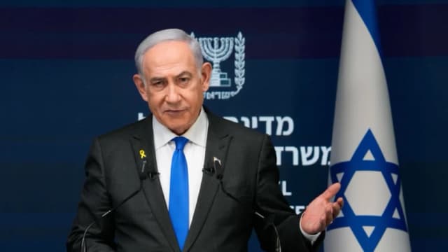 El primer ministro israelí, Benjamin Netanyahu, durante una rueda de prensa en Jerusalén el 2 de septiembre de 2024. (Ohad Zwigenberg/AFP a través de Getty Images)
