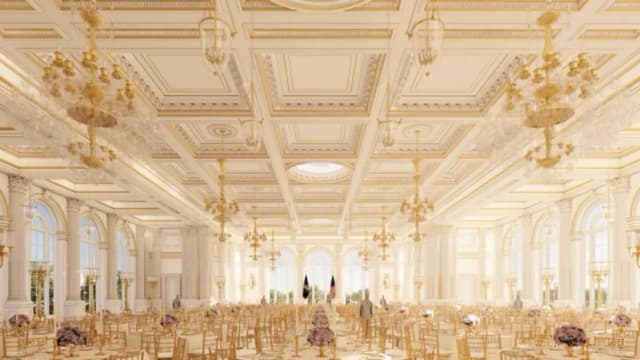 Una representación del salón de baile propuesto para la Casa Blanca. (La Casa Blanca).