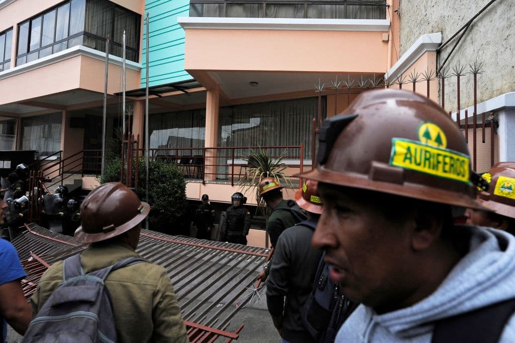 Protesta de mineros - foto de archivo (JORGE BERNAL/AFP/Getty Images)
