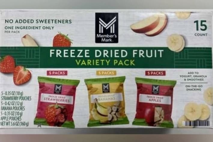 Retiran a nivel nacional fruta liofilizada vendida en las tiendas Sam's Club