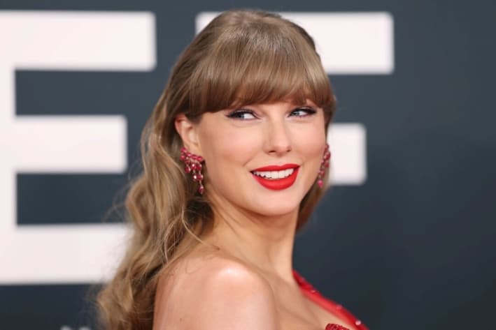 Taylor Swift asiste a la 67.° edición de los Premios Grammy en Los Ángeles, el 2 de febrero de 2025. (Matt Winkelmeyer/Getty Images para The Recording Academy)