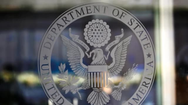 El sello del Departamento de Estado de EE. UU. en Washington el 26 de enero de 2017. (Joshua Roberts/Reuters)
