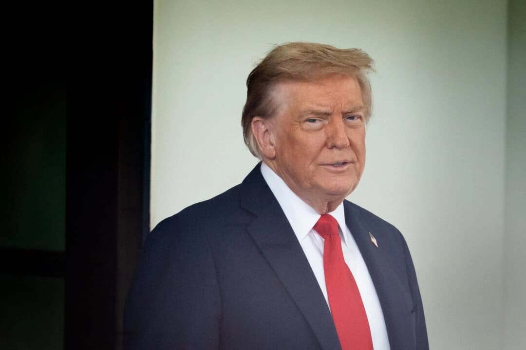 El presidente Donald Trump en la Casa Blanca el 18 de agosto de 2025. (Madalina Kilroy/The Epoch Times)
