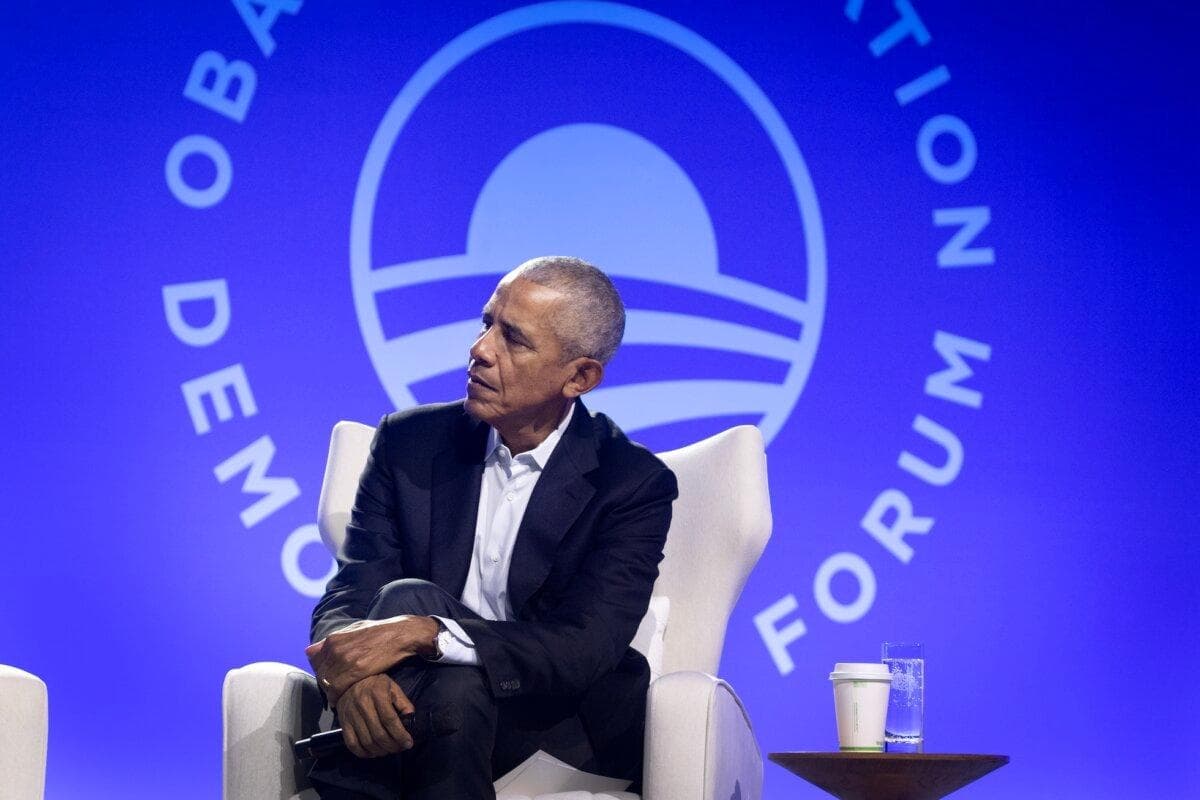 El expresidente Barack Obama en el Foro para la Democracia 2024 de la Fundación Obama, el 5 de diciembre de 2024 en Chicago, Illinois. (Scott Olson/Getty Images)