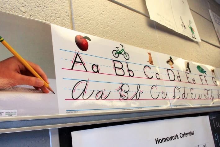 Letras en un aula de clases. (Robert MacPherson/AFP/Getty Images)