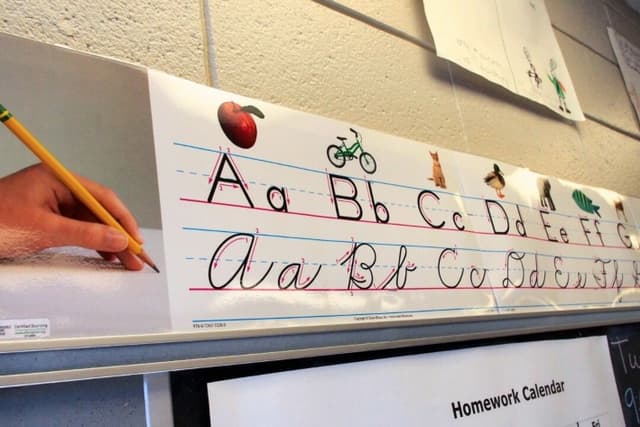 Letras en un aula de clases. (Robert MacPherson/AFP/Getty Images)