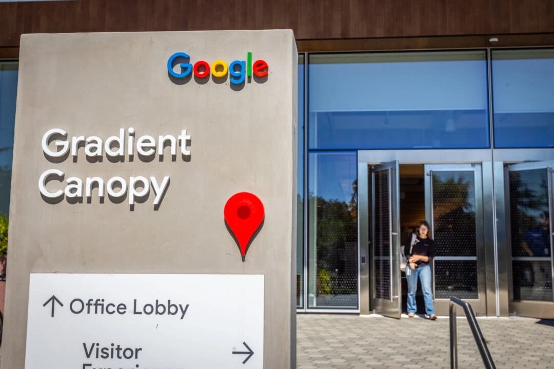 Sede de Google en Mountain View, California, el 31 de julio de 2025. (John Fredricks/The Epoch Times)
