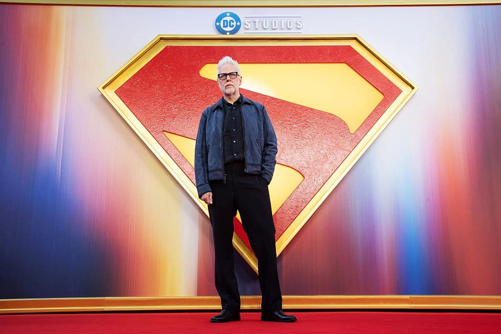 James Gunn asiste al evento para fans de "Superman" en Leicester Square, Londres, Inglaterra, el 2 de julio de 2025. (Jeff Spicer/Getty Images para Warner Bros)