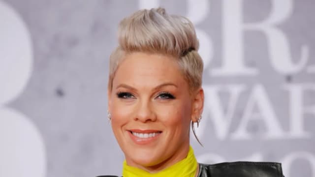 La cantante y compositora estadounidense Pink posa en la alfombra roja a su llegada a los premios BRIT Awards en Londres el 20 de febrero de 2019. (Tolga Akmen/AFP a través de Getty Images).