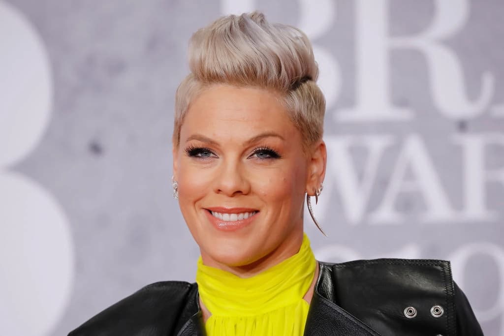La cantante y compositora estadounidense Pink posa en la alfombra roja a su llegada a los premios BRIT Awards en Londres el 20 de febrero de 2019. (Tolga Akmen/AFP a través de Getty Images).