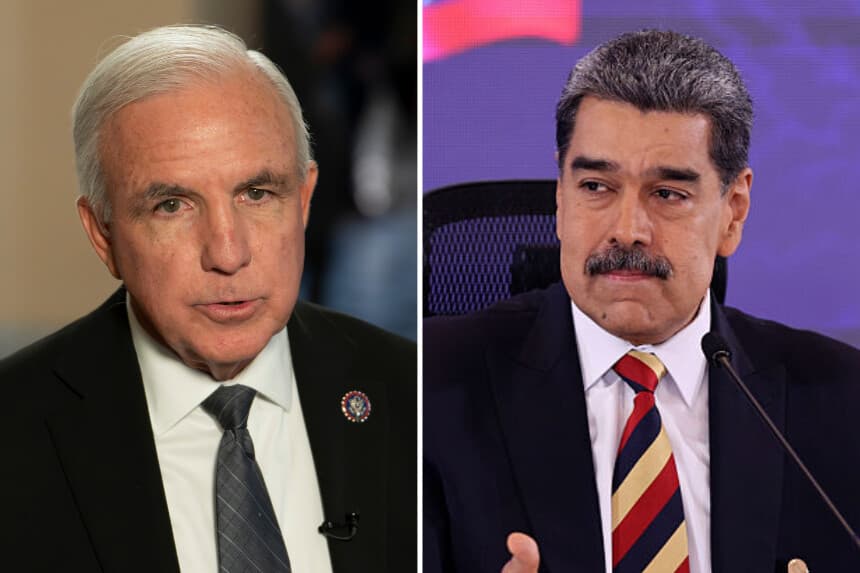 El representante Carlos Giménez (R-Fla.) en Washington el 17 de octubre de 2023. (Madalina Vasiliu/The Epoch Times) / El presidente de Venezuela, Nicolás Maduro, habla durante una rueda de prensa en el Hotel Melia Caracas el 1 de septiembre de 2025 en Caracas, Venezuela. (Jesús Vargas/Getty Images)